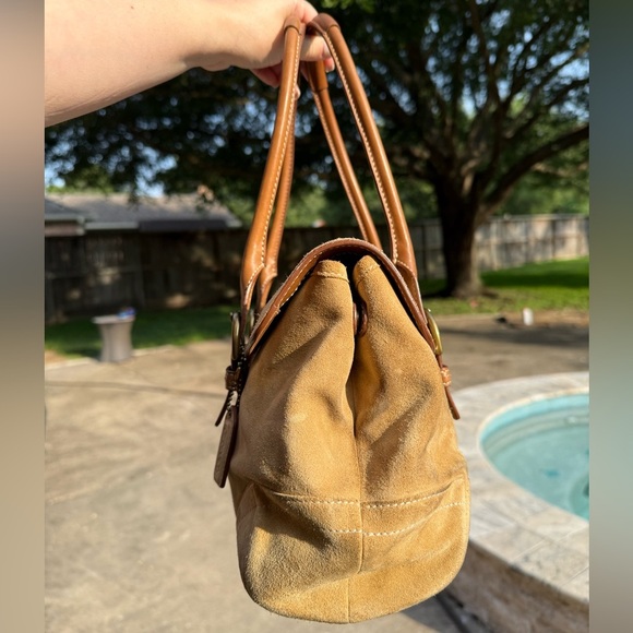 Coach C04S-9674 vintage suede flap-over boho SoHo leather accents Rare EUC w Tag - Picture 3 of 17